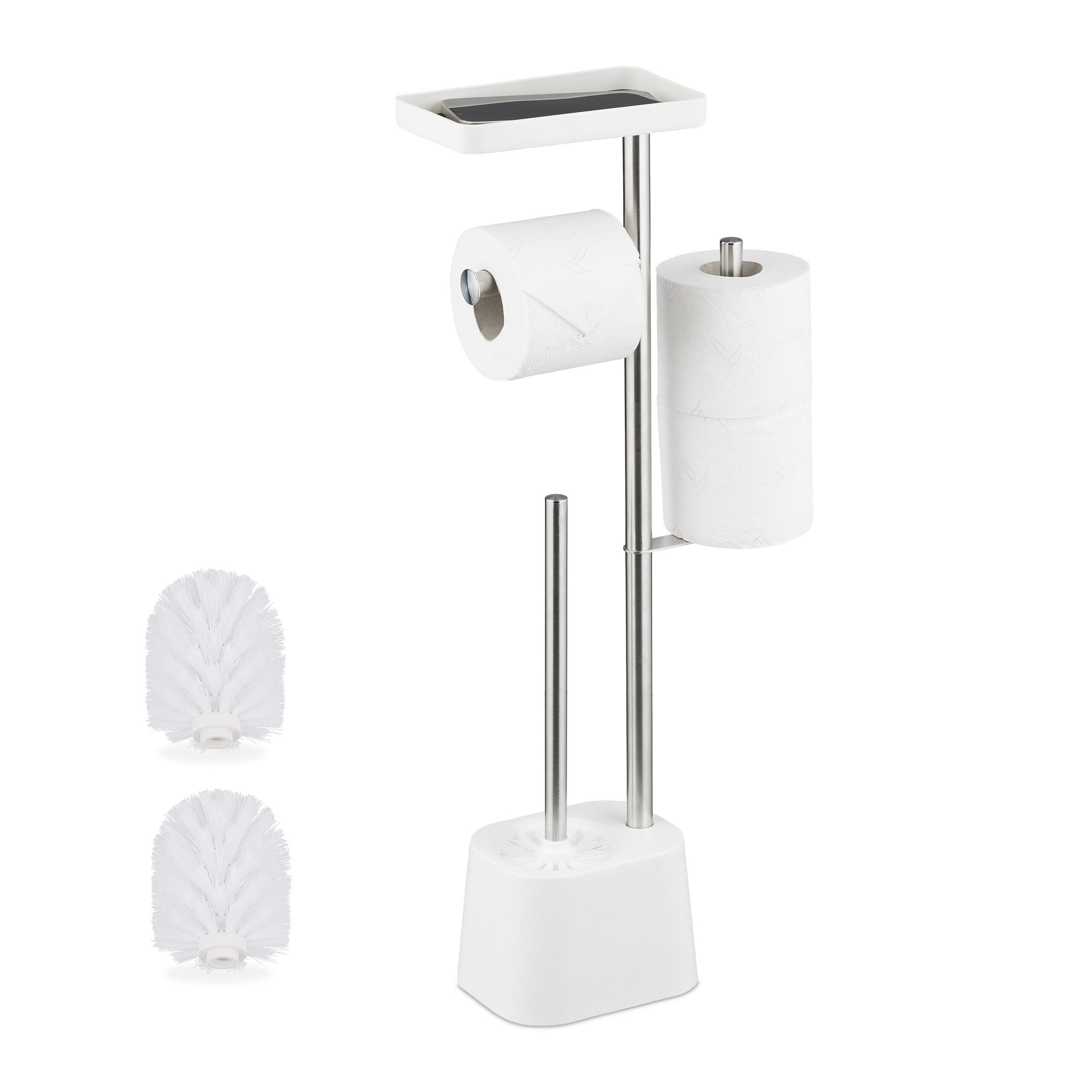 WC-GARNITUR - Multicolor, Kunststoff/Metall (29/65.5/11cm) - Relaxdays