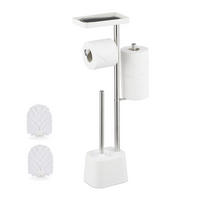 WC-GARNITUR - Multicolor, Kunststoff/Metall (29/65.5/11cm) - Relaxdays