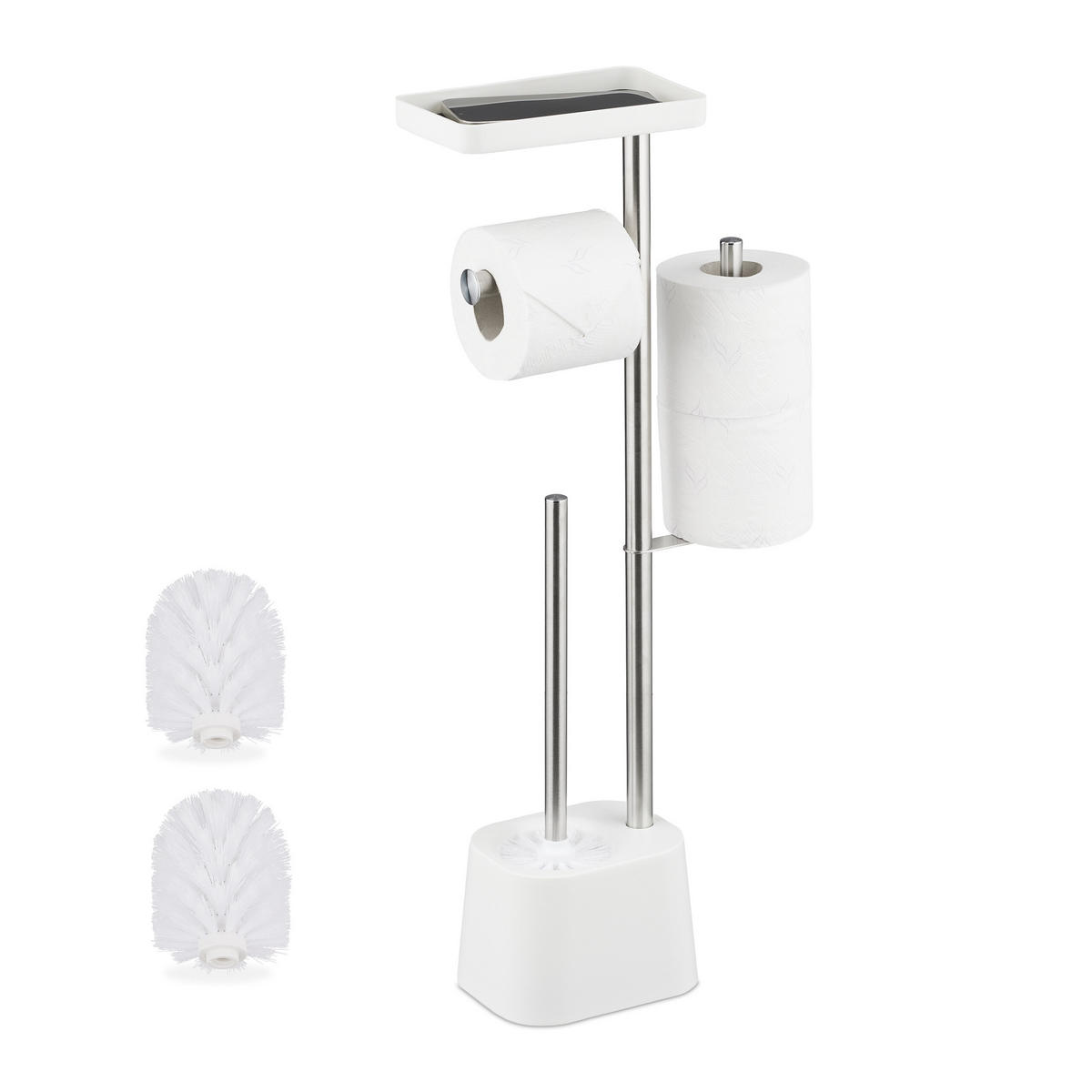 WC-GARNITUR - Multicolor, Kunststoff/Metall (29/65.5/11cm) - Relaxdays