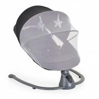 BABYWIPPE Zara schwarz Moskitonetz, Fernbedienung, USB-Anschluss, 5-Punkt-Gurt, 12 Melodien - Schwarz, Metall - Cangaroo