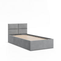 POLSTERBETT MIT KOPFTEIL 90x200 ohne Bettkasten BORGO, Grau - Grau, Textil (90/200cm) - Mebligo