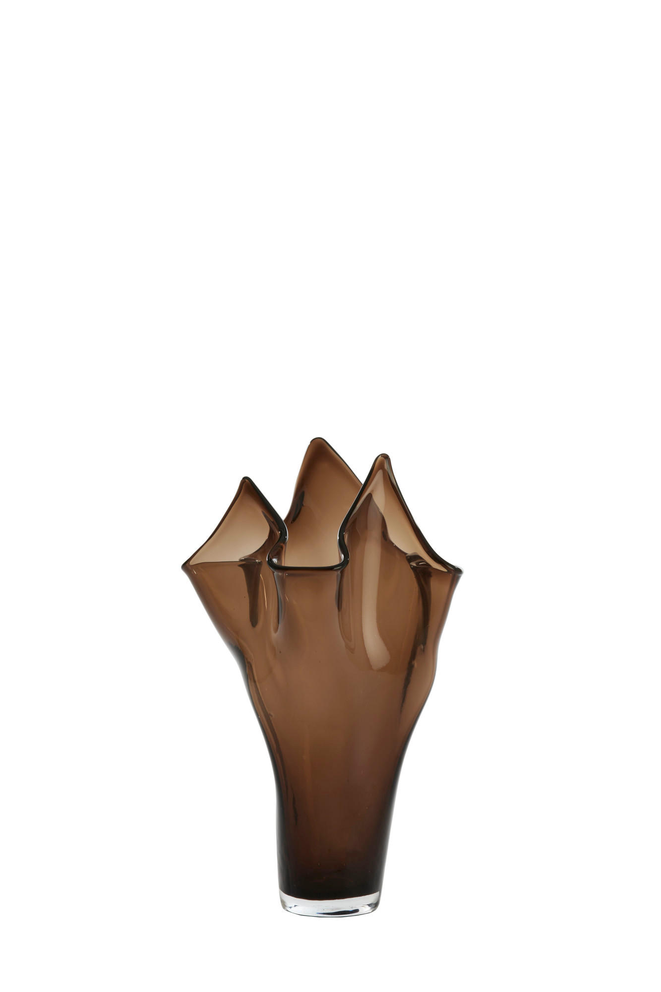 VASE Aiora Braun Ø22/40 cm - Dunkelbraun, Glas (22/40cm) - Light & Living