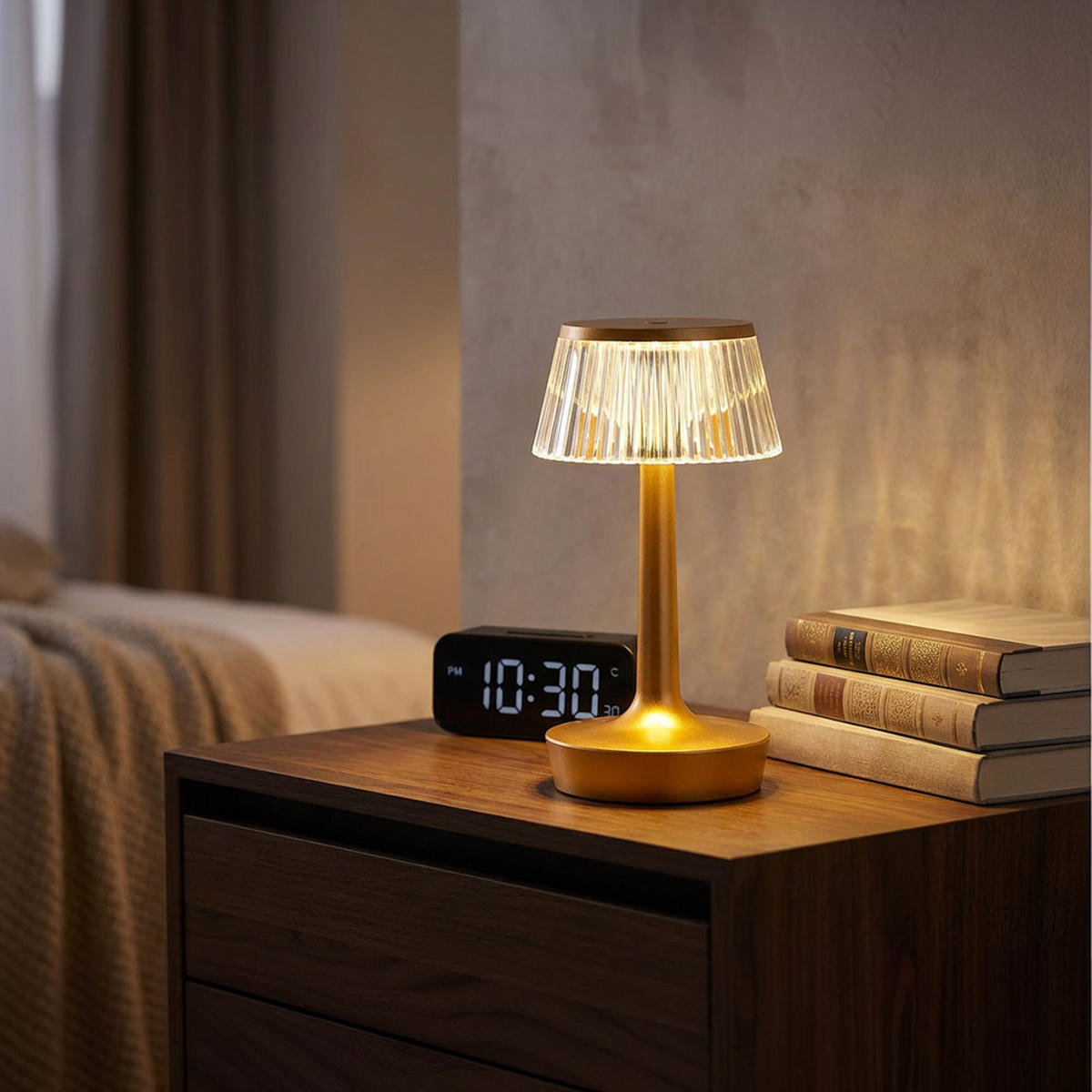 LED TISCHLEUCHTE Messing Kristall-Effekt 2er Set - Messingfarben, Kunststoff (12/12/23cm) - Globo Lighting