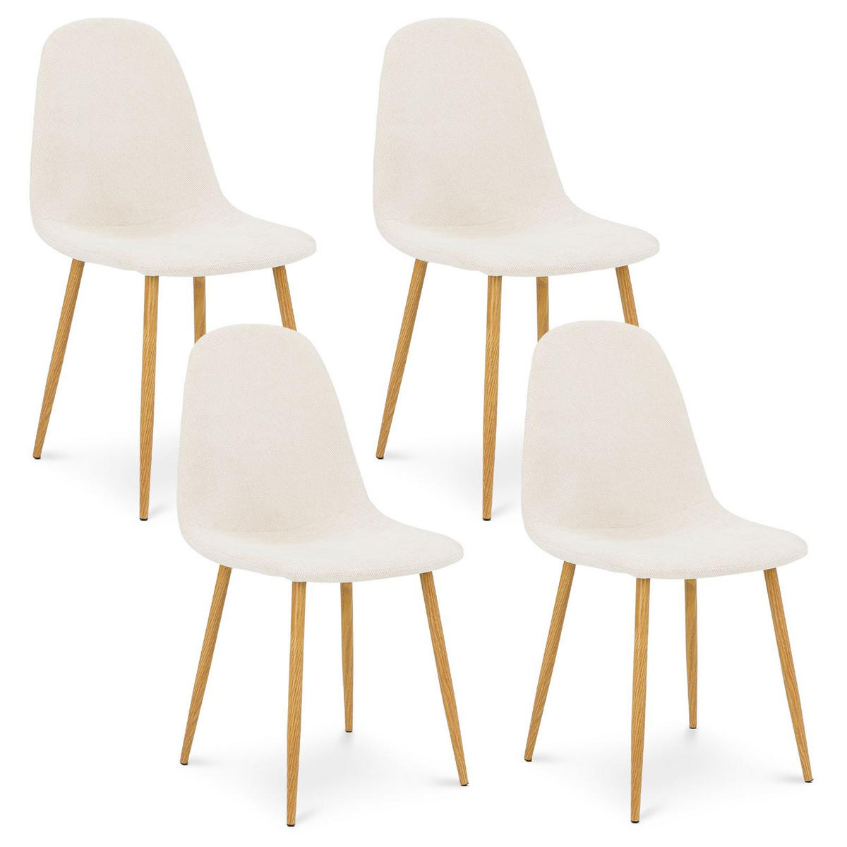 ESSZIMMERSTUHL PUNTA 4er-Set cremeweiß - Creme, Textil (45/86/53cm) - IDIMEX