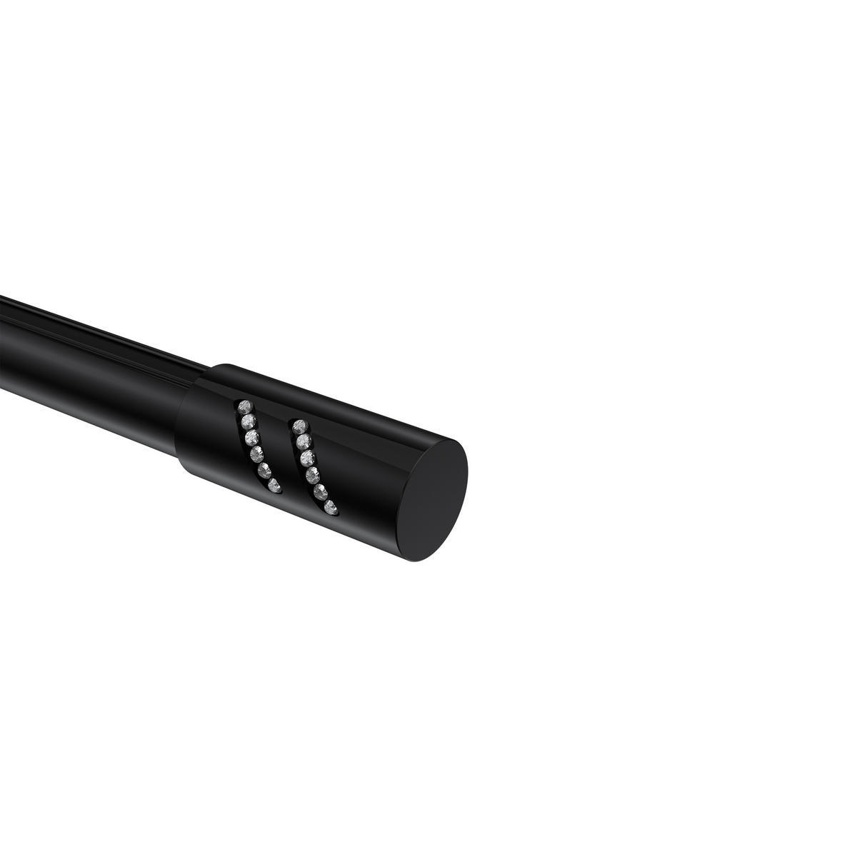 ENDSTÜCKE FÜR GARDINENSTANGEN 20 mm Ø, Zoena Schwarz, Packung 2 Stück - Schwarz, Metall (5.5/2.5/2.5cm) - INTERDECO