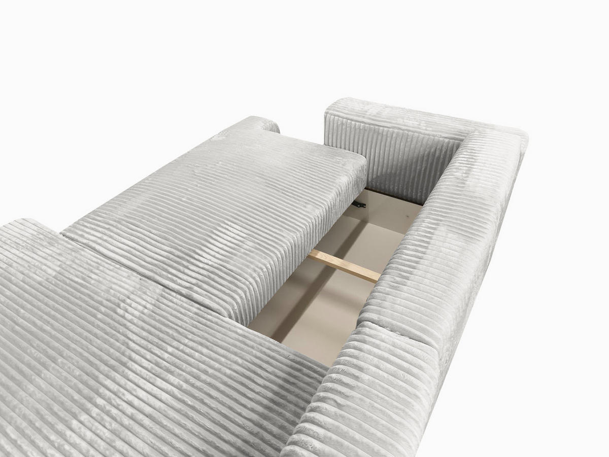 ECKSOFA Luna L rechts Creme aus Cord - Creme, Textil (271/195cm) - KS Home Concept