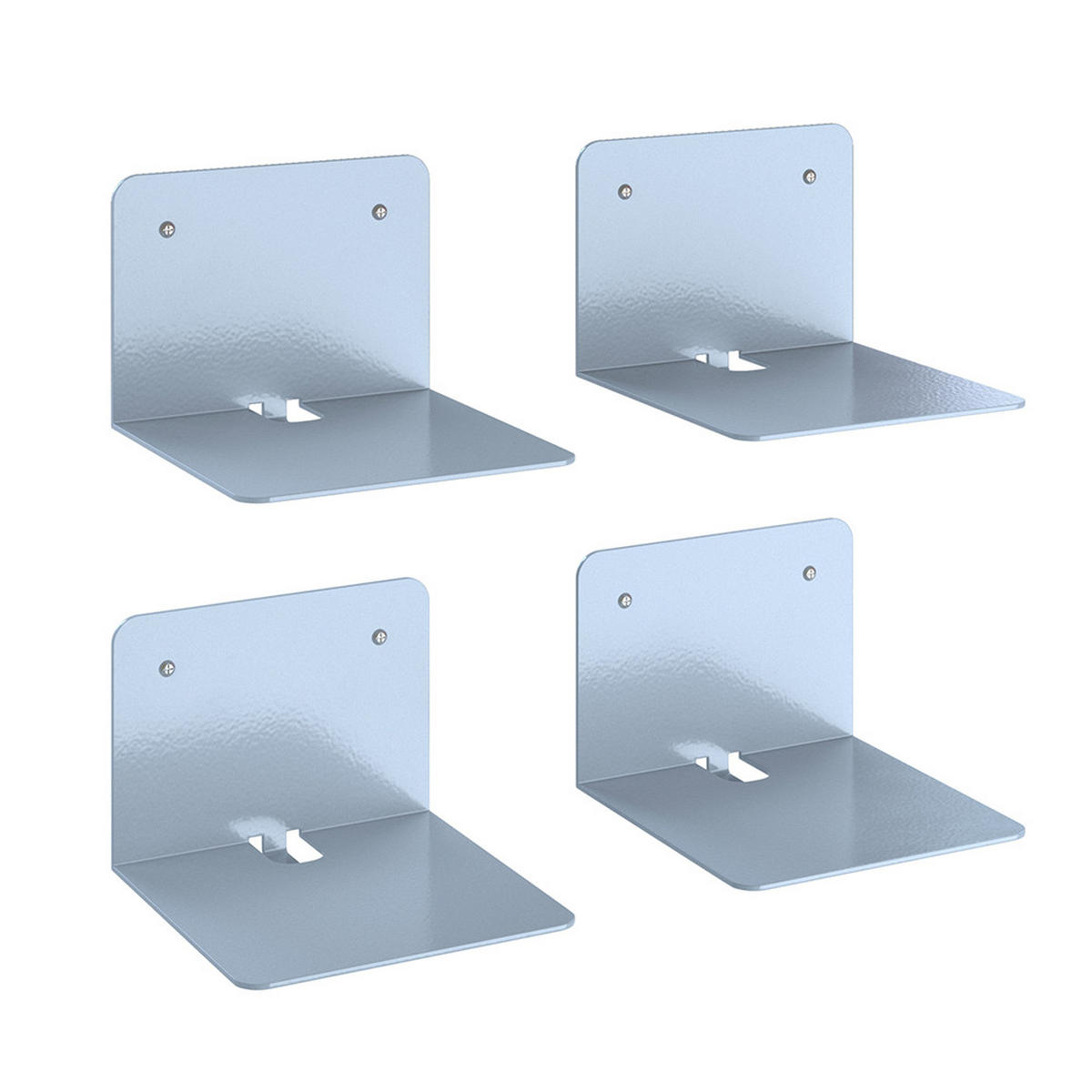 WANDREGAL Ghost Grau 12.5 x 9 cm 4er Set - Grau, Metall (12.5/9/12.5cm) - Vicco