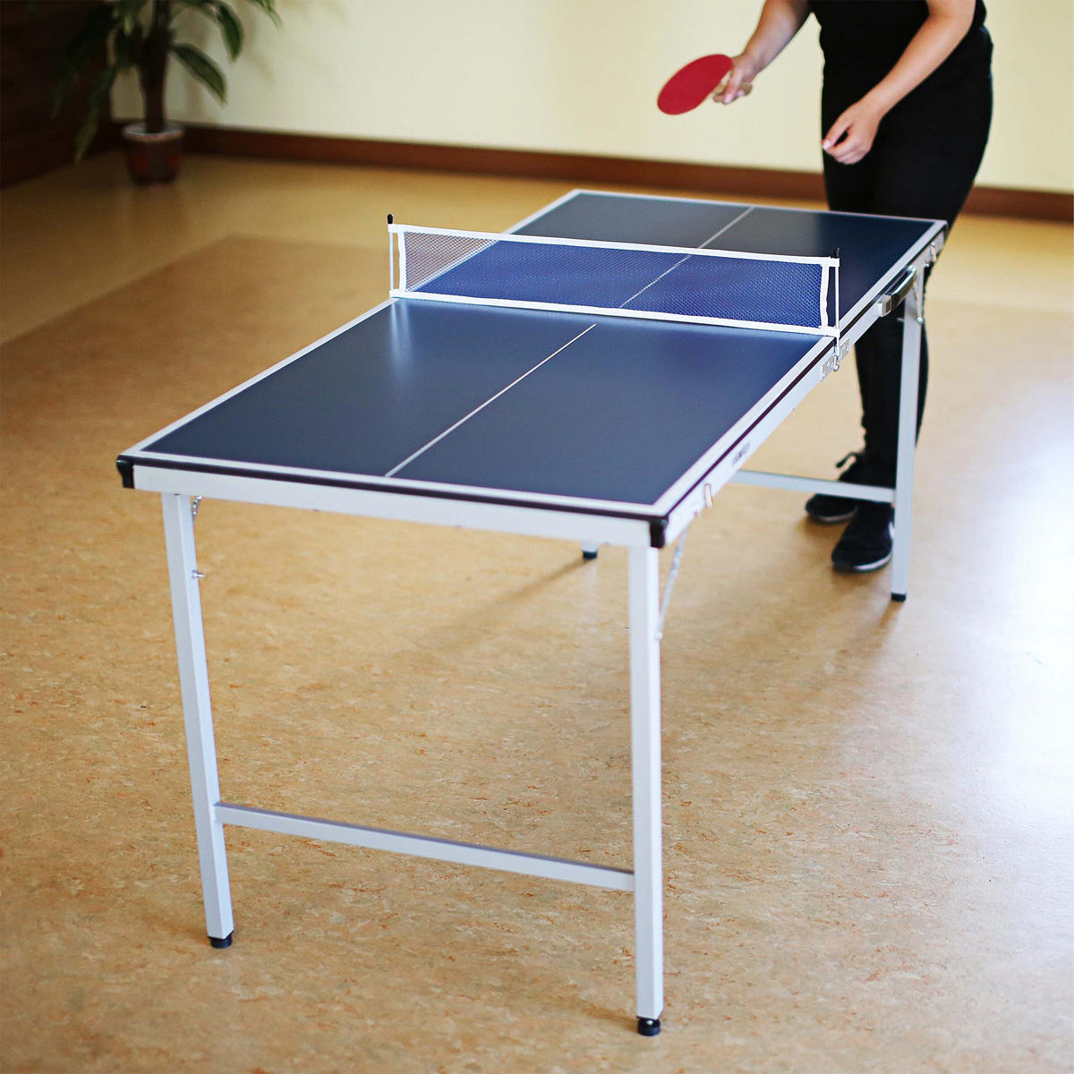 TISCHTENNISPLATTE Mehrfarbig klappbar 7-tlg. 150x67 cm - Multicolor, Holzwerkstoff/Metall (67/150cm) - Relaxdays
