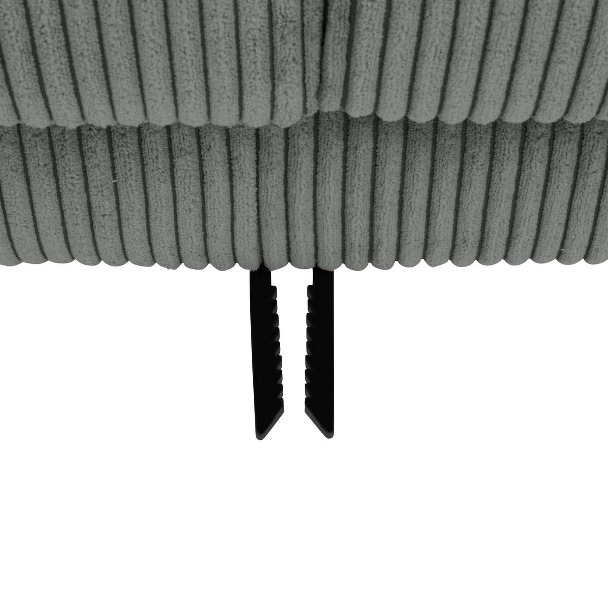 SOFA mit Longchair rechts Kaylynn Cordstoff anthrazit - Anthrazit, Kunststoff (175/294cm) - 58aufmkessel