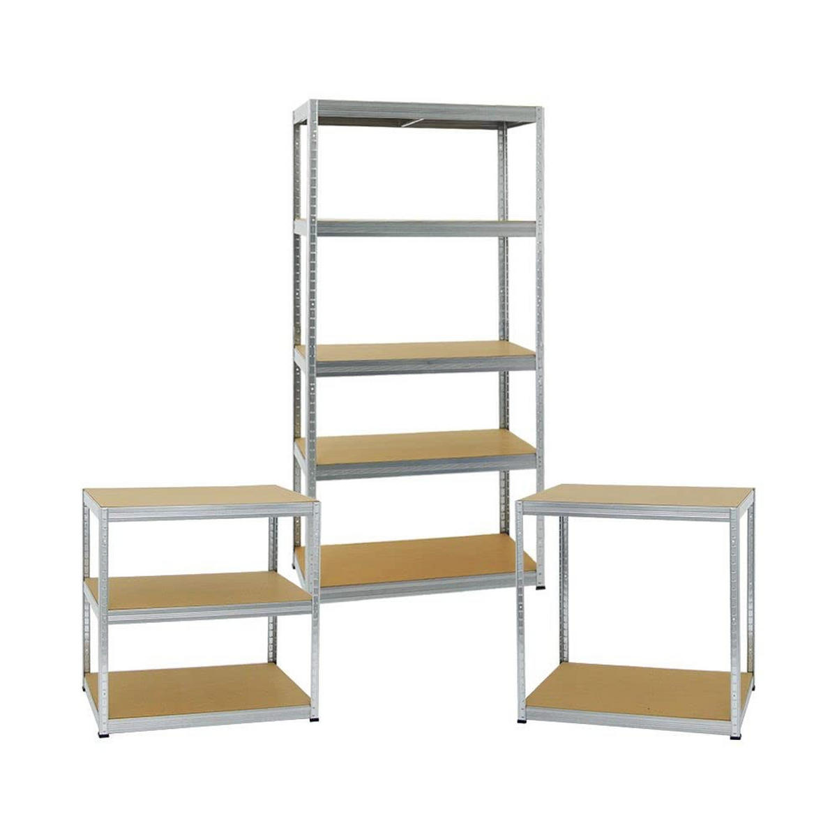 SCHWERLASTREGAL Slim Elephant M 2er-Set mit 2x 180x90x60 cm 5 Ebenen Fachlast 350 kg Verzinkt - Silberfarben, Metall (180/180/60cm) - PROREGAL