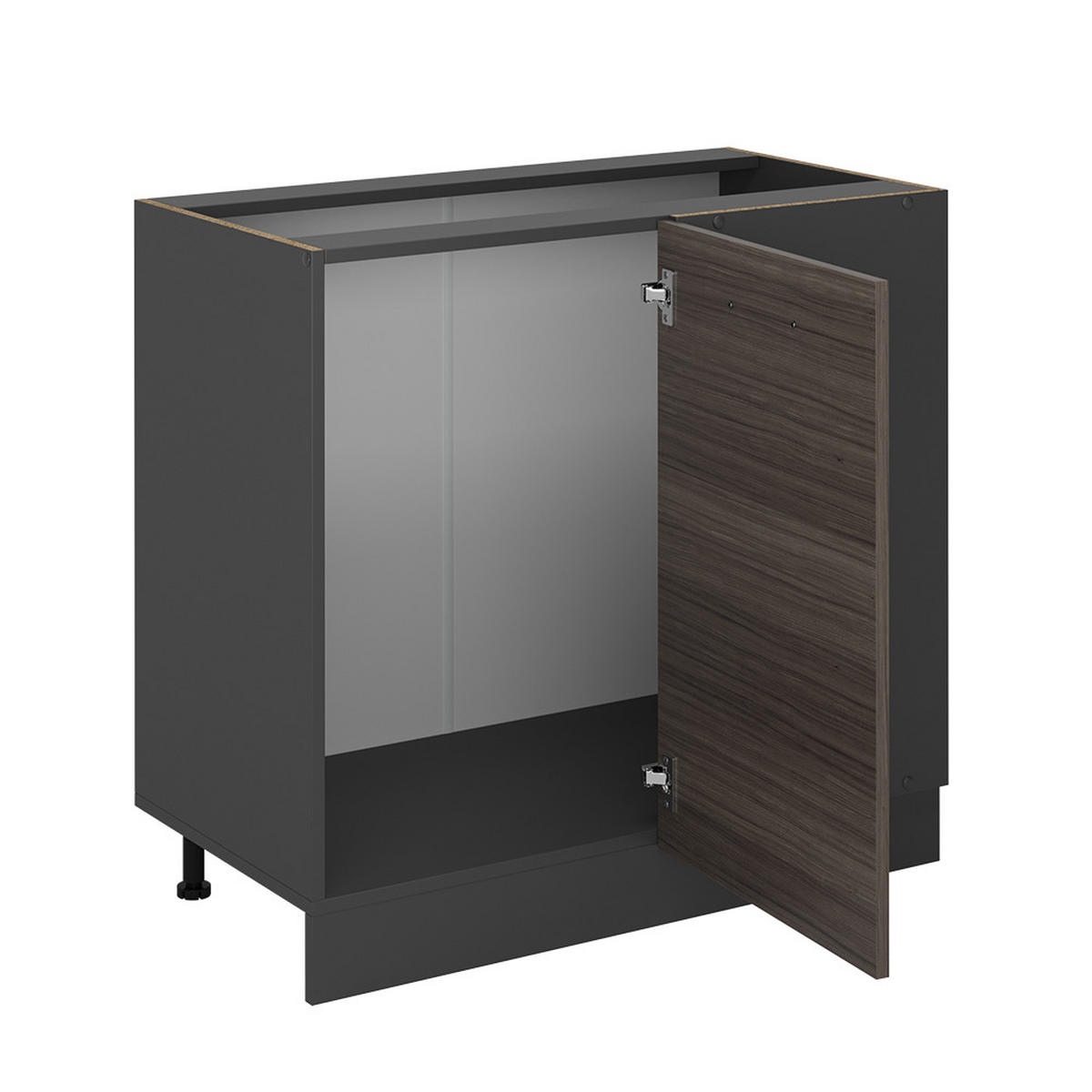 ECKUNTERSCHRANK R-Line Edelgrau 86 cm , AP Anthrazit - Anthrazit/Braun, Holzwerkstoff (86/81.6/60cm) - Vicco