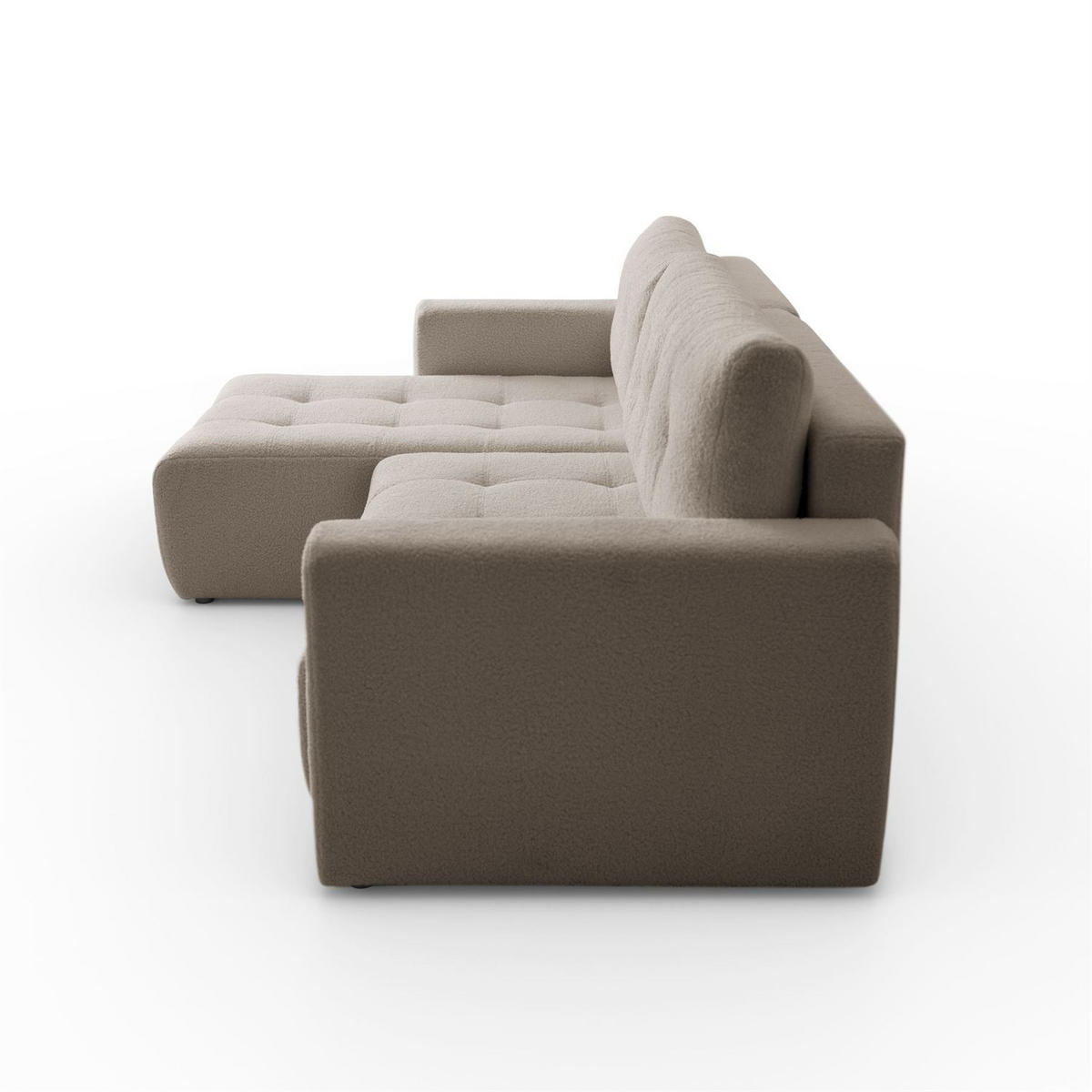 ECKSOFA ASTON mit Schlaffunktion und Bettkasten - Beige, Textil (261/143cm) - Lookway