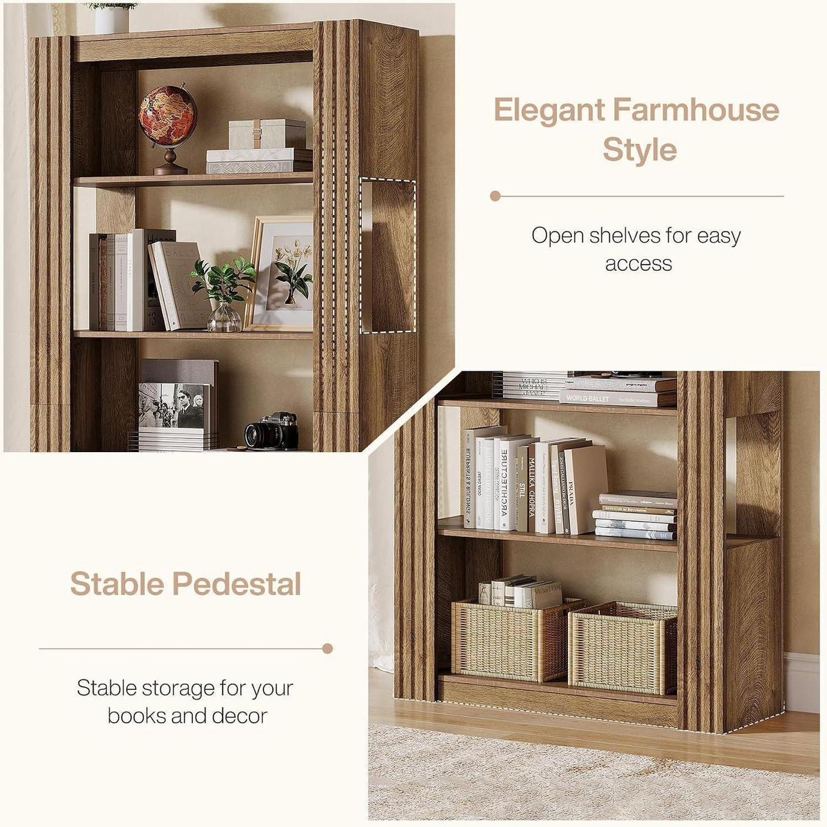 BÜCHERREGAL 180 cm rustikales Braun - Braun, Holzwerkstoff (80/180/30cm)