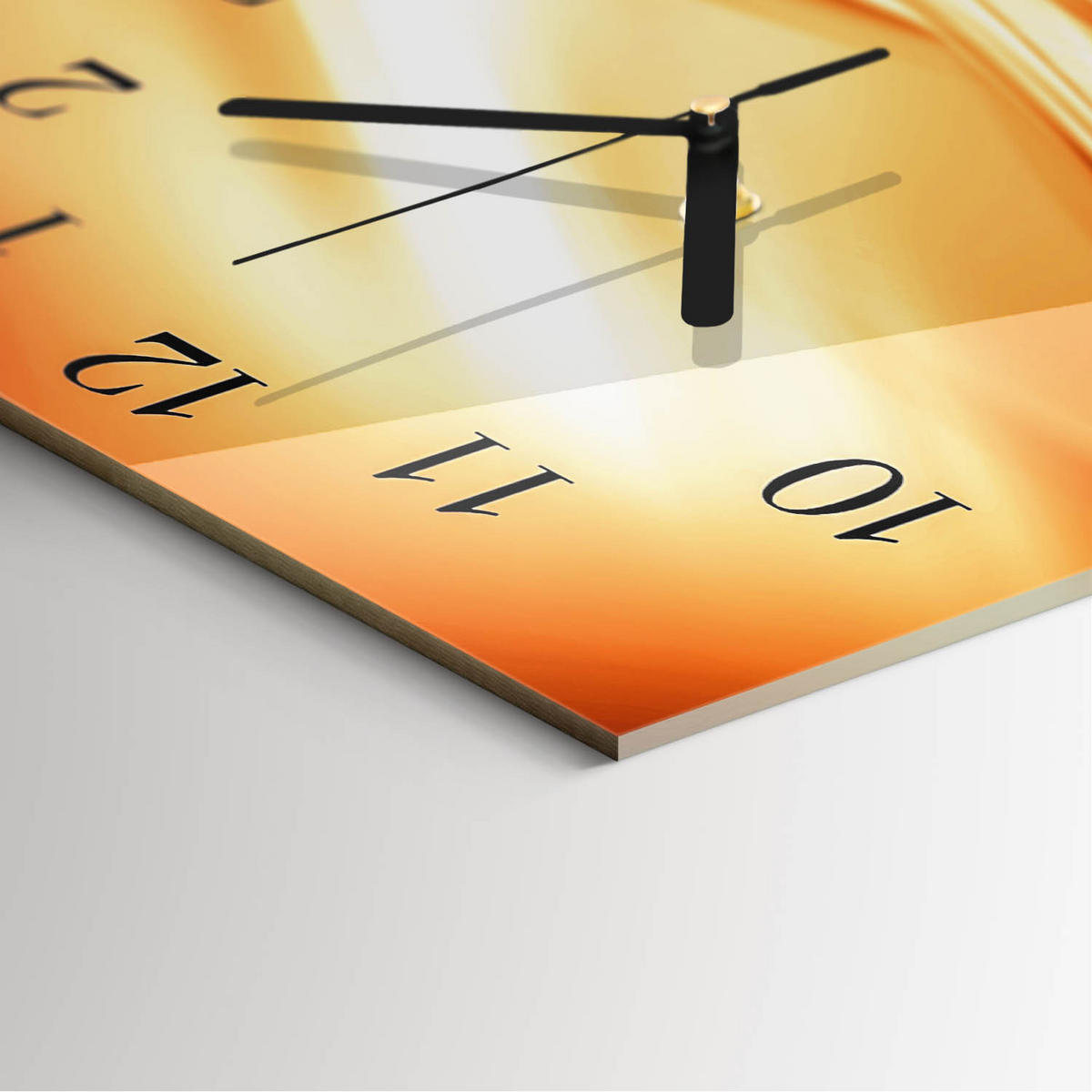 WANDUHR 30x30 cm - Abstraktion - Orange, Glas (30/30/0.4cm) - TULUP