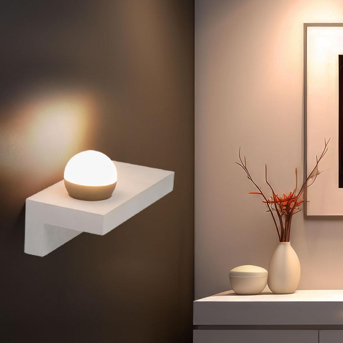 LED WANDLEUCHTE TIMO Grau Beton - Grau, Metall (30/17.5/15cm) - Globo Lighting