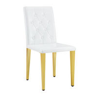STUHL-SET DE-36649 4 Stück mit PU-Bezug und Metallbeinen Gold - Goldfarben, Metall (46/89/42cm) - ComfortXL