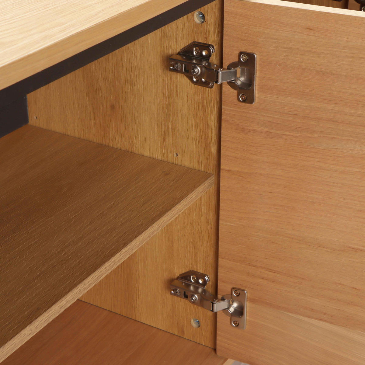 SIDEBOARD, helles Holzeffekt - Beige, Holz (40/76/120cm) - Oviala