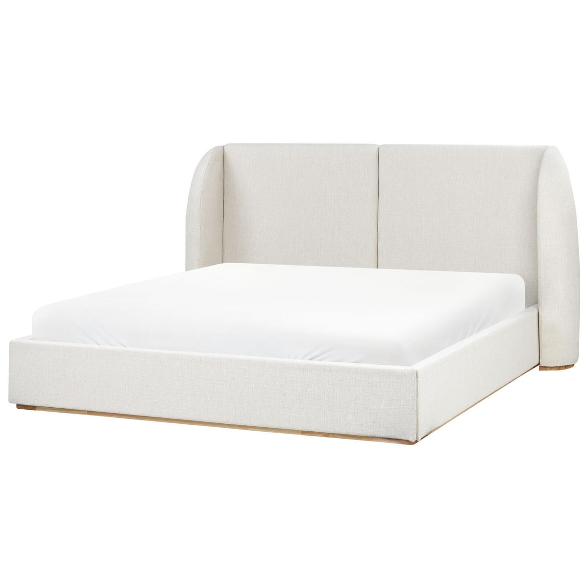 BETT mit Stauraum 180/200 cm Stoff Cremeweiß Monestier - Creme, Textil (180/200cm) - Beliani