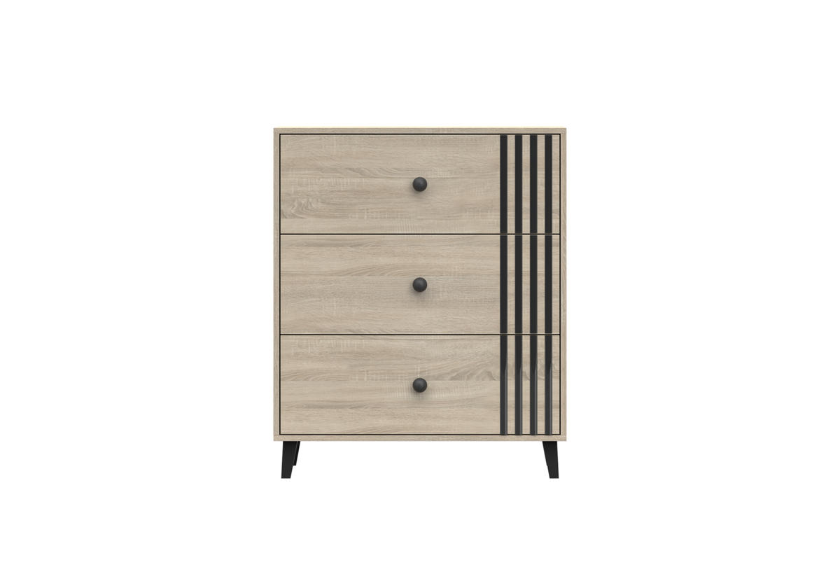 KOMMODE FORTEN 3S - Sonoma Eiche, Holzwerkstoff (80/96/45cm) - Möblo