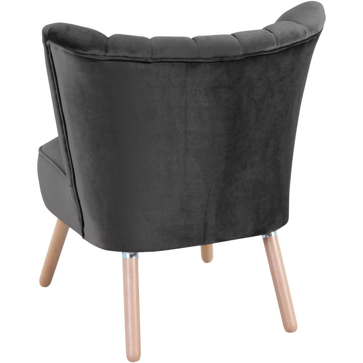 SESSEL Kadisha Bezug Samtvelours Buche natur / anthrazit - Anthrazit, Kunststoff (70/80/66cm) - 58aufmkessel