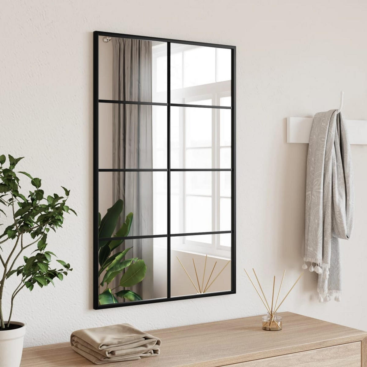 WANDSPIEGEL Schwarz 50x80 cm Rechteckig Eisen - Schwarz, Metall (1.5/80/50cm) - furnicato