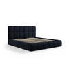 BETT mit Bettkasten und Kopfteil Bellis aus Samt dunkelblau 180x200cm - Dunkelblau, Textil (180/200cm) - Micadoni