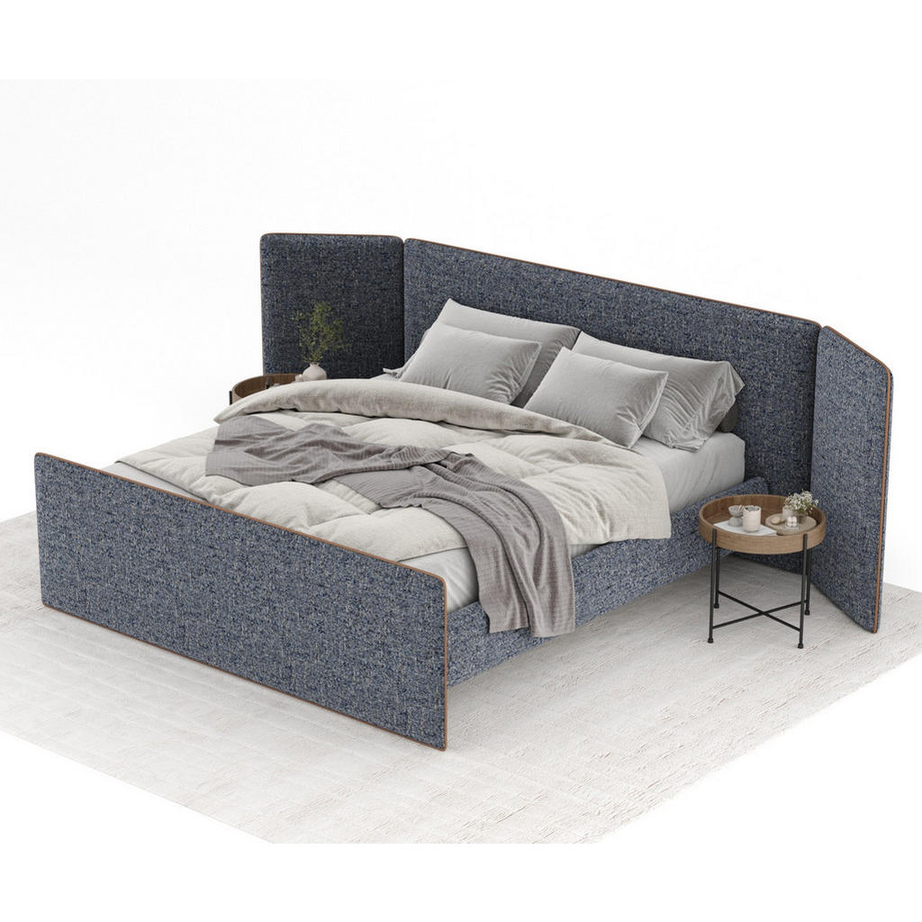 Thumbnail - Maison de Reve Polsterbett, Dunkelblau, Textil, Buche, Kiefer, 200x200 cm, Reach, FSC 100%, Made in EU, Schlafzimmer, Be...