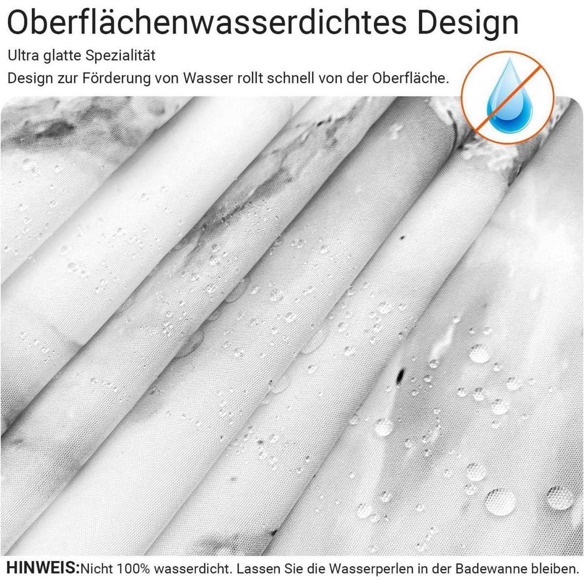 DUSCHVORHANG Marmoroptik 180 x 200 cm Wasserabweisend Waschbar - Multicolor, Textil (180/200cm)