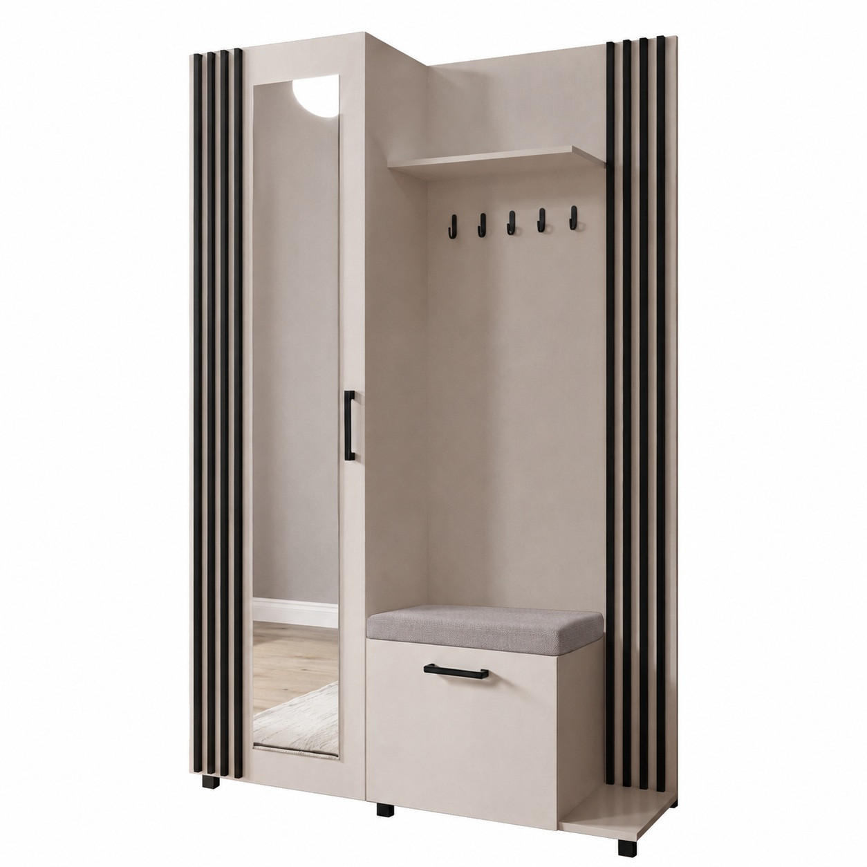 KS Home Concept Garderoben-Set Kaschmir 137x207x42 cm
