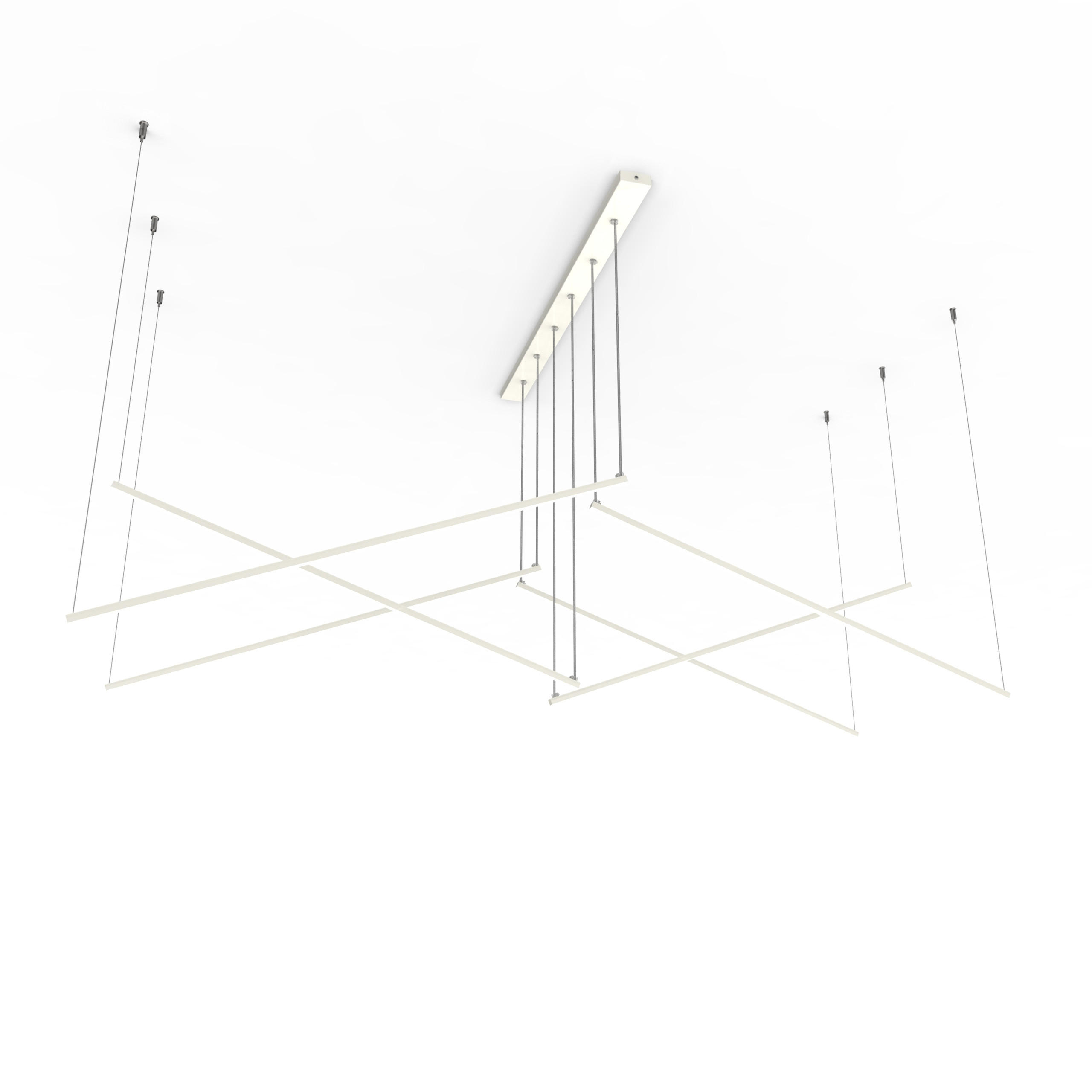 LED-HÄNGELEUCHTE - Weiß Hochglanz, Metall (200/100/120cm) - Lumicom