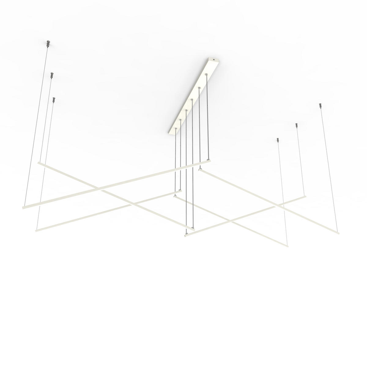 LED-HÄNGELEUCHTE - Weiß Hochglanz, Metall (200/100/120cm) - Lumicom