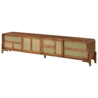 TV-BOARD Mango/Seegras 240x40x50 hellbraun lackiert MIZUMI #107 - Braun, Holzwerkstoff (240/50/40cm) - Massivmoebel24