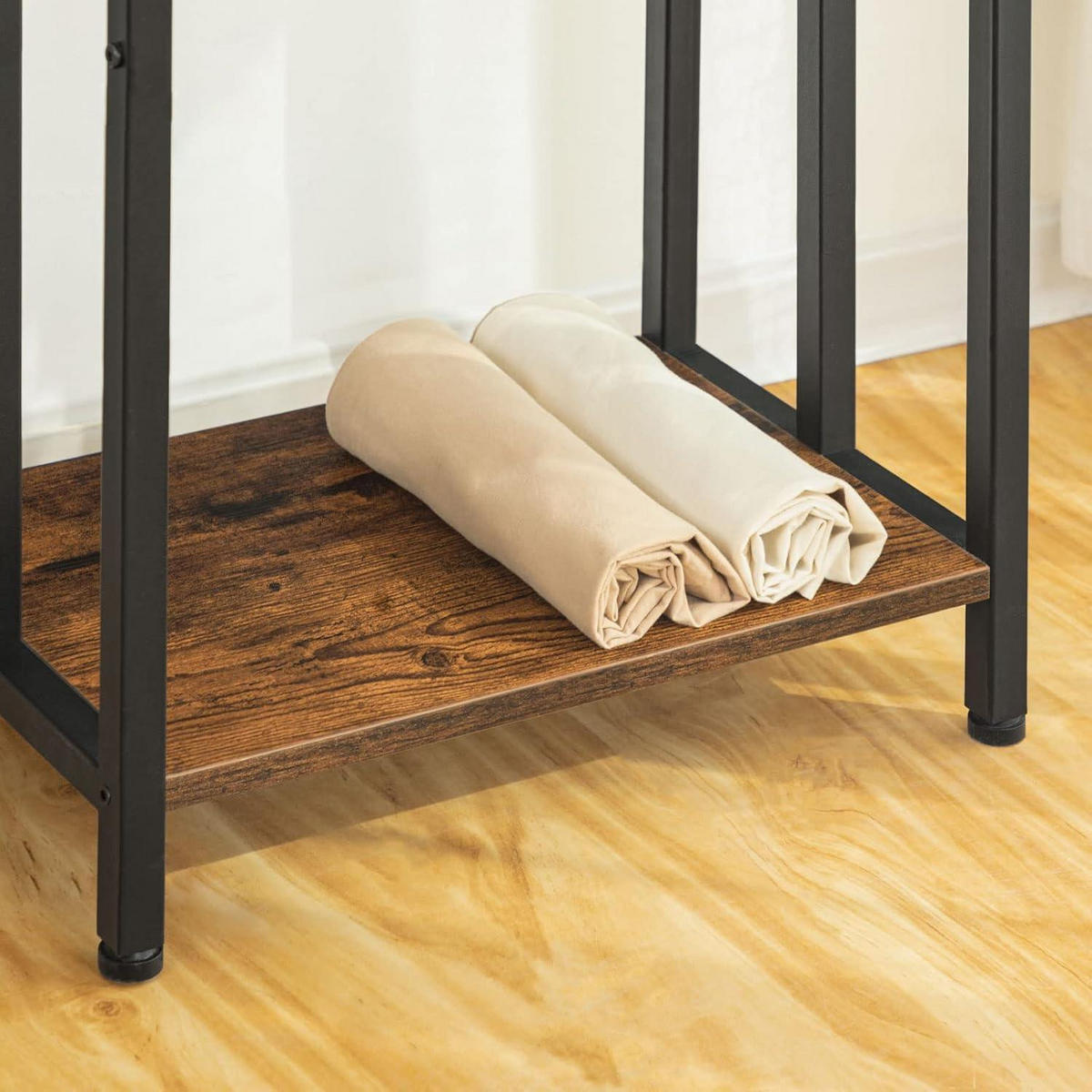 HANDTUCHSTÄNDER mit Ablage Industriestil Dunkelbraun/Schwarz 43 x 28 x 81 cm - Multicolor, Metall (28/81/43cm)
