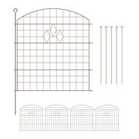 5XTEICHZAUN - Braun, Metall (365/78cm) - Relaxdays