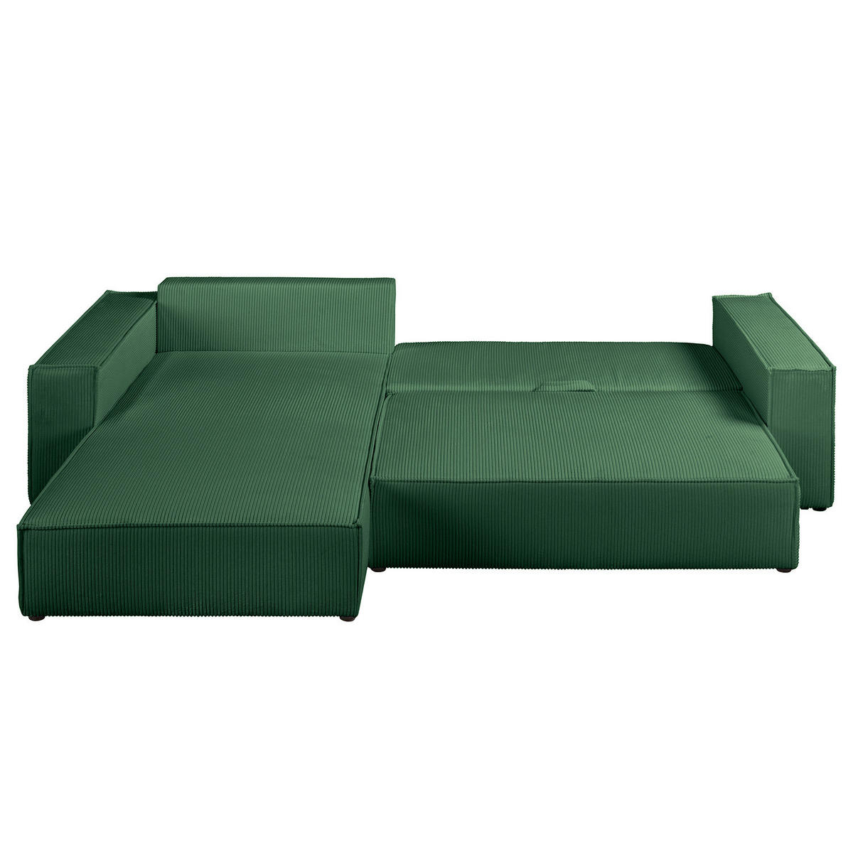 ECKSOFA mit Schlaffunktion - 290 cm - Schwarz/Grün, Kunststoff/Textil (290/185cm) - home24