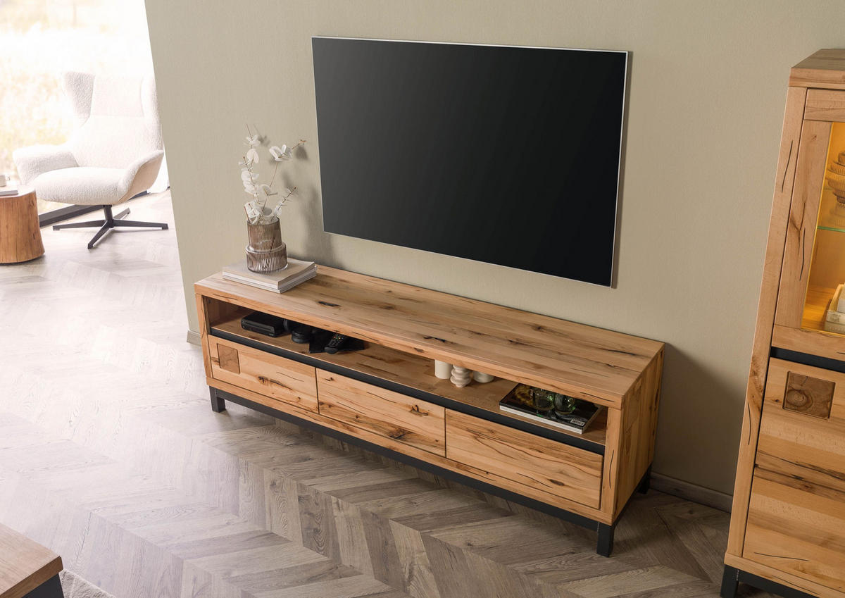 TV-BOARD Kernbuche 170x40x56 natur geölt VILLANDERS #114 - Hellbraun, Holz (170/56/40cm) - Massivmoebel24