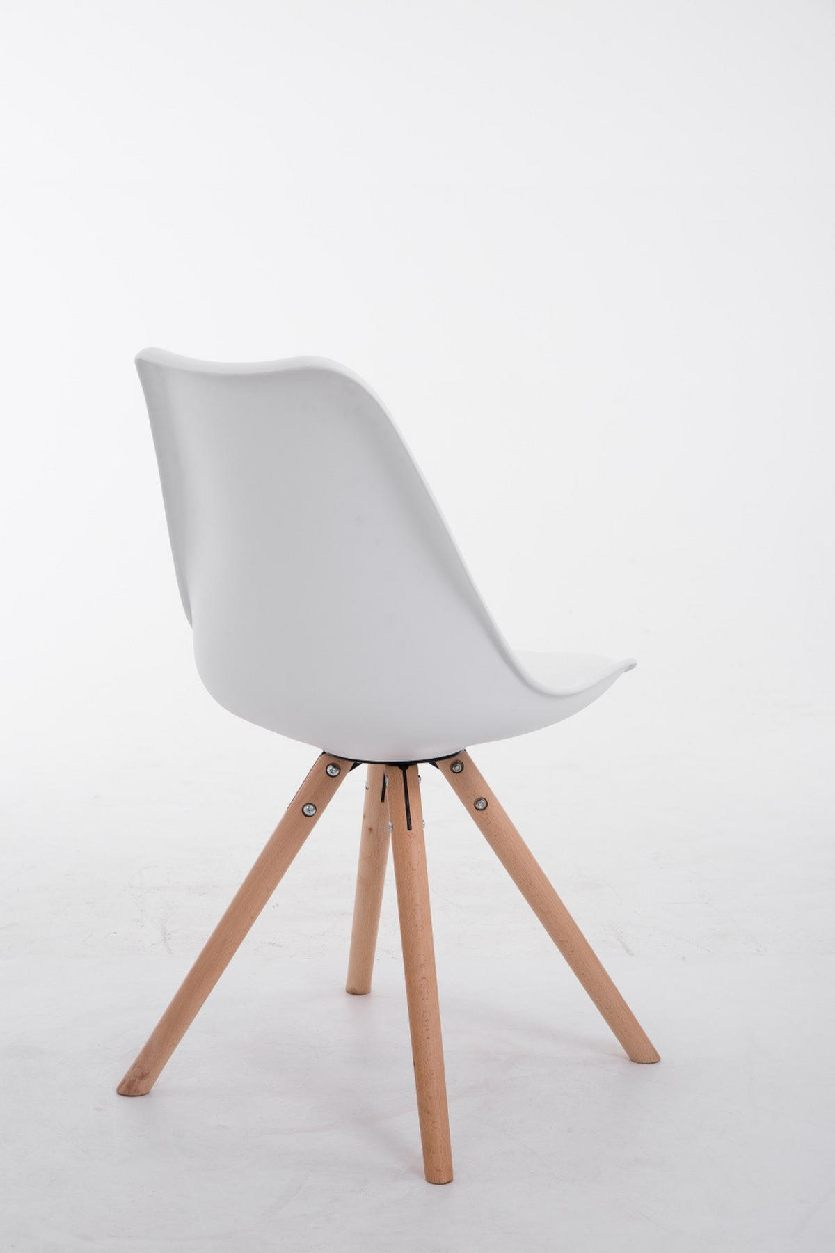 BESUCHERSTUHL Toulon Kunstleder, Gestell Buchenholz Natura Rund Weiß - Weiß/Naturfarben, Holz/Buchenholz (48/83/56cm) - TPFLiving