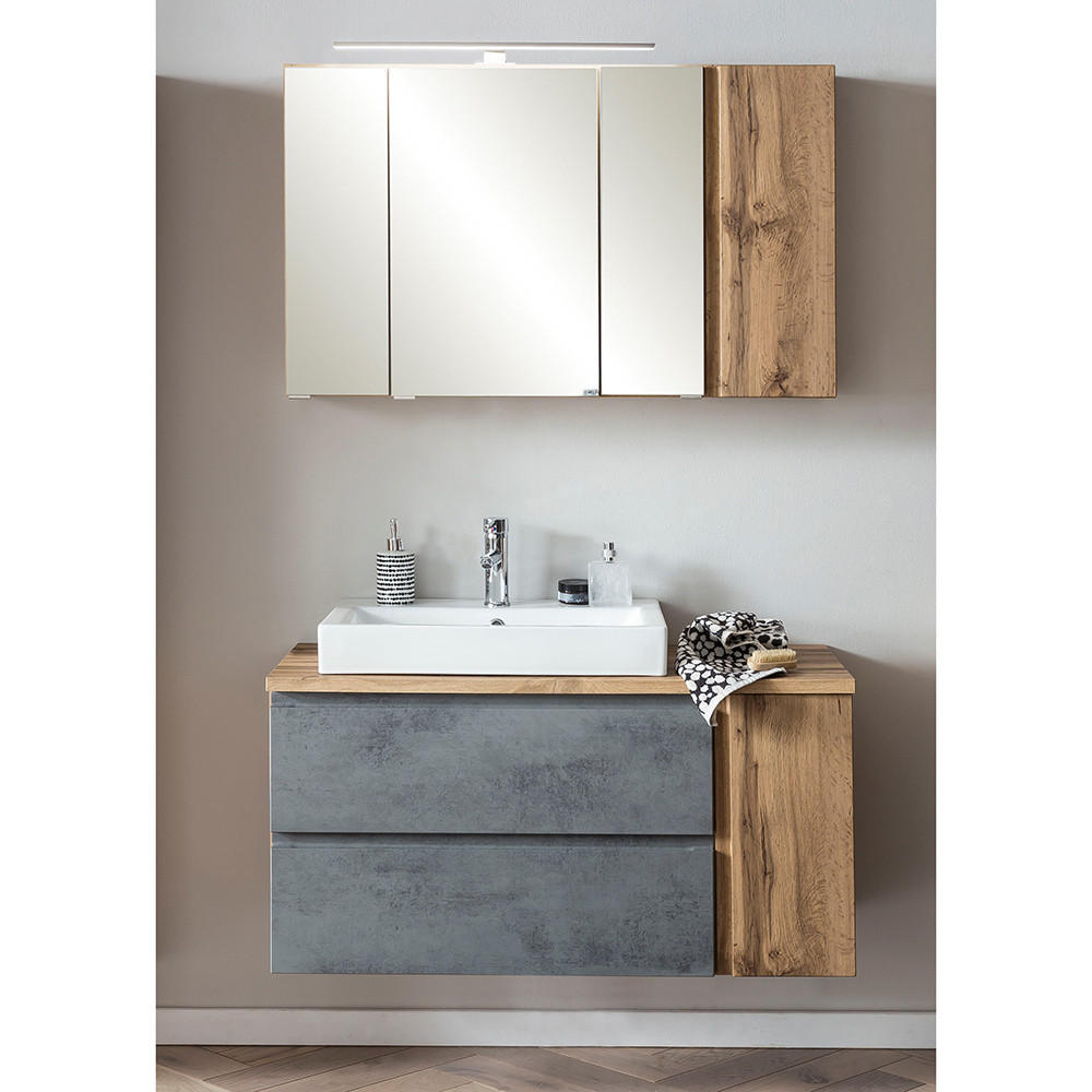 Lomado Badmöbel-Set Grau 105x200x47 cm
