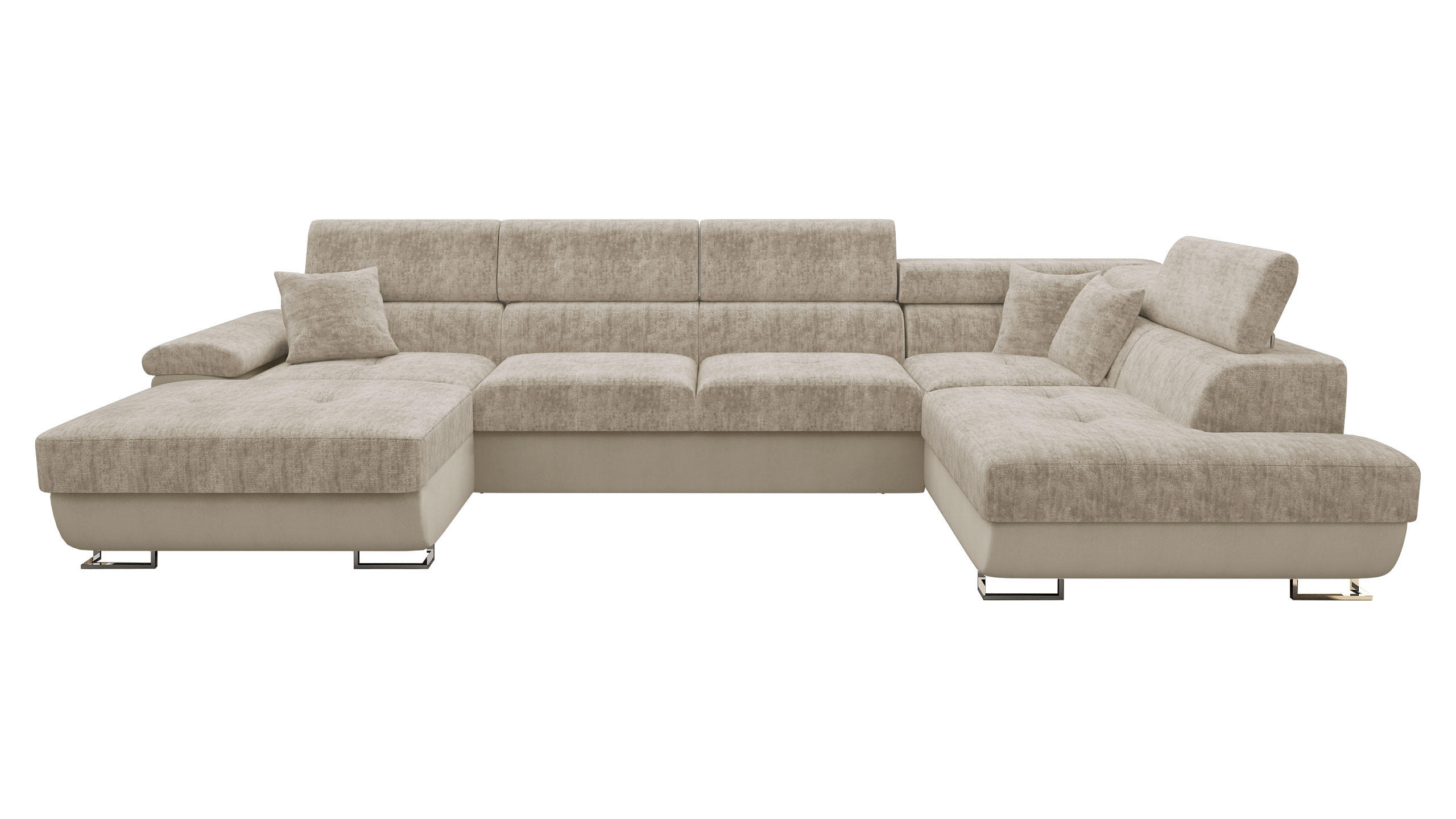WOHNLANDSCHAFT Cotere Bis Premium, Seite: Rechts - Cappuccino, Holz/Textil (345/91/202cm) - MIRJAN24