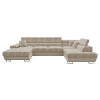 WOHNLANDSCHAFT Cotere Bis Premium, Seite: Rechts - Cappuccino, Holz/Textil (345/91/202cm) - MIRJAN24