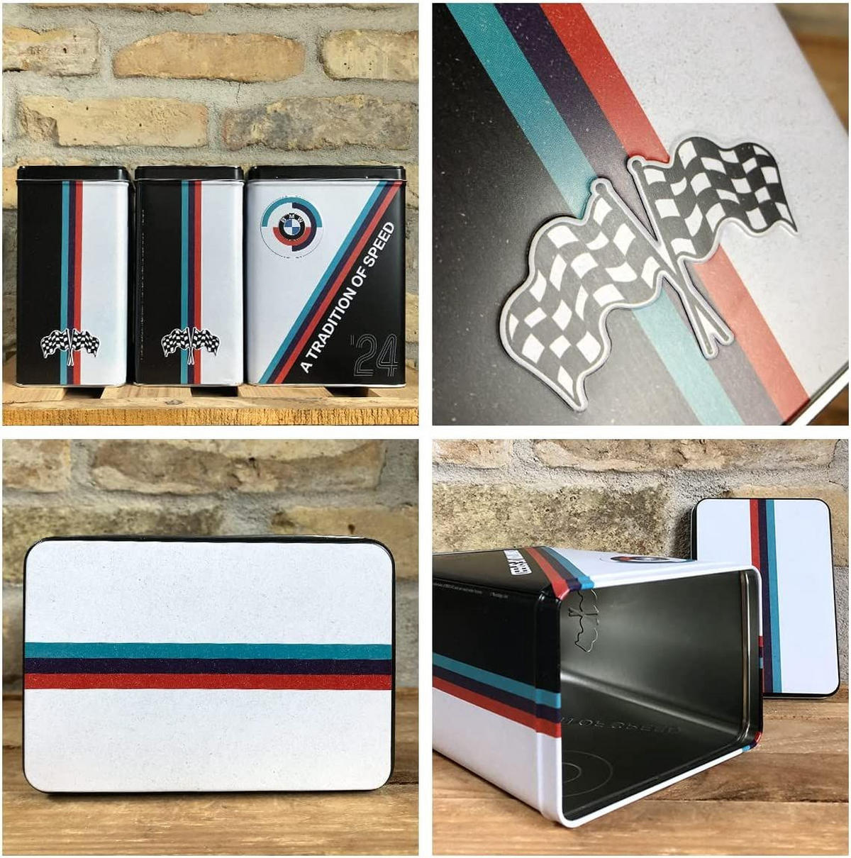 VORRATSDOSE L BMW Motorsport Tradition Of Speed - Multicolor, Metall (14/20/10cm) - Nostalgic-Art