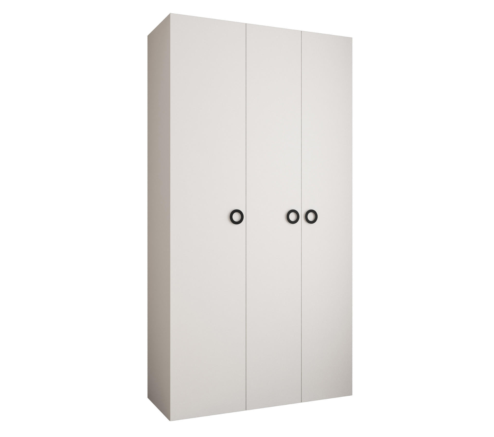 DREHTÜRENSCHRANK 245,5/130/40 3-türig - Schwarz/Weiß, Holz/Metall (130/245.5/40cm) - Abiks Möbel