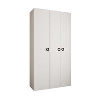 DREHTÜRENSCHRANK 245,5/130/40 3-türig - Schwarz/Weiß, Holz/Metall (130/245.5/40cm) - Abiks Möbel