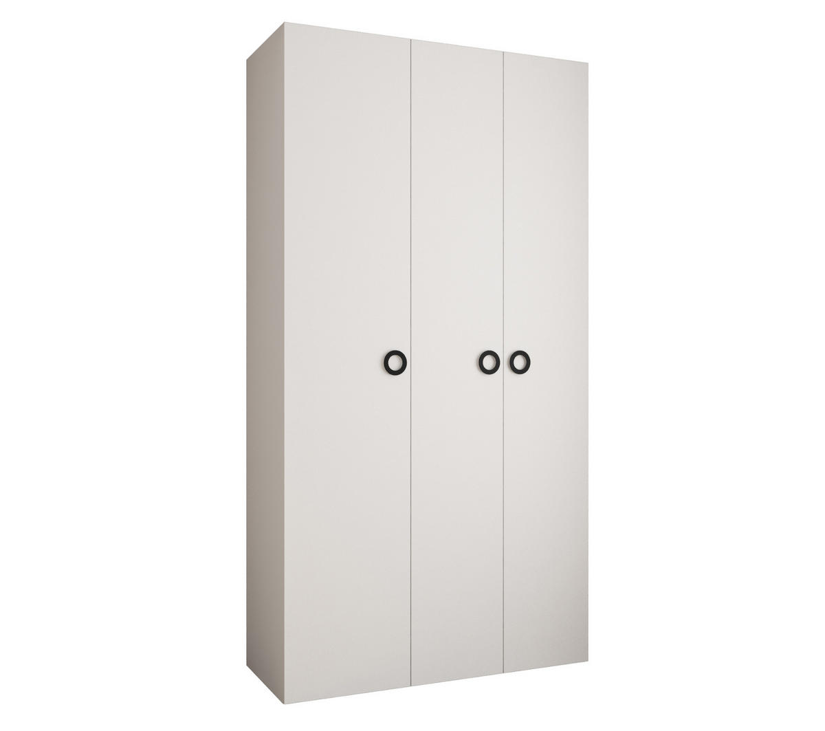 DREHTÜRENSCHRANK 245,5/130/40 3-türig - Schwarz/Weiß, Holz/Metall (130/245.5/40cm) - Abiks Möbel