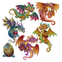 WANDAUFKLEBER 130x104cm - Märchendrachen - Multicolor, Kunststoff (130/104/0.1cm) - Wallfluent