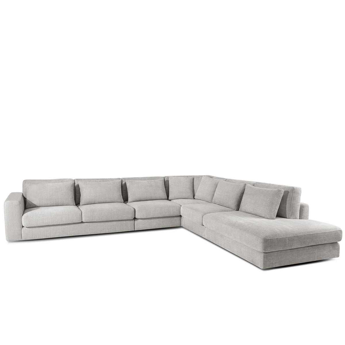 ECKSOFA XL rechts VERUS - Hellgrau, Holz/Holzwerkstoff (377/328cm) - KONSIMO®