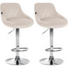 BARHOCKER 2er Set Samt creme - Chromfarben/Creme, Textil/Metall (46/83/49cm) - CLP