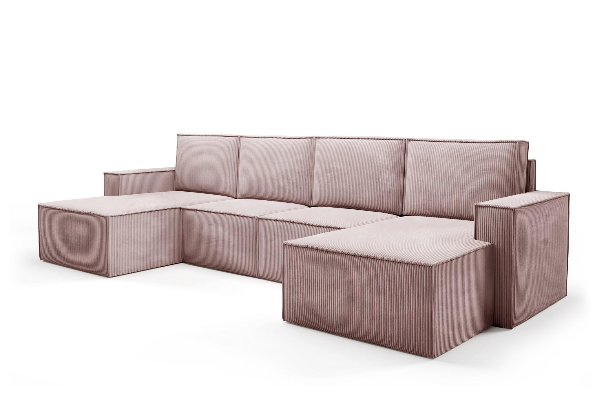 WOHNLANDSHAFT Orto Rosa - Rosa, Holzwerkstoff/Textil (320/93/142cm) - Bettso