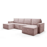 WOHNLANDSHAFT Orto Rosa - Rosa, Holzwerkstoff/Textil (320/93/142cm) - Bettso
