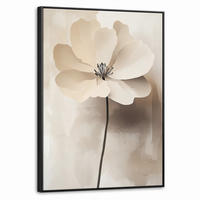 LEINWAND Bilder mit Rahmen - Blume - Beige - Farbe - Schatten - 60x80 - Creme, Textil (60/80cm) - MuchoWow